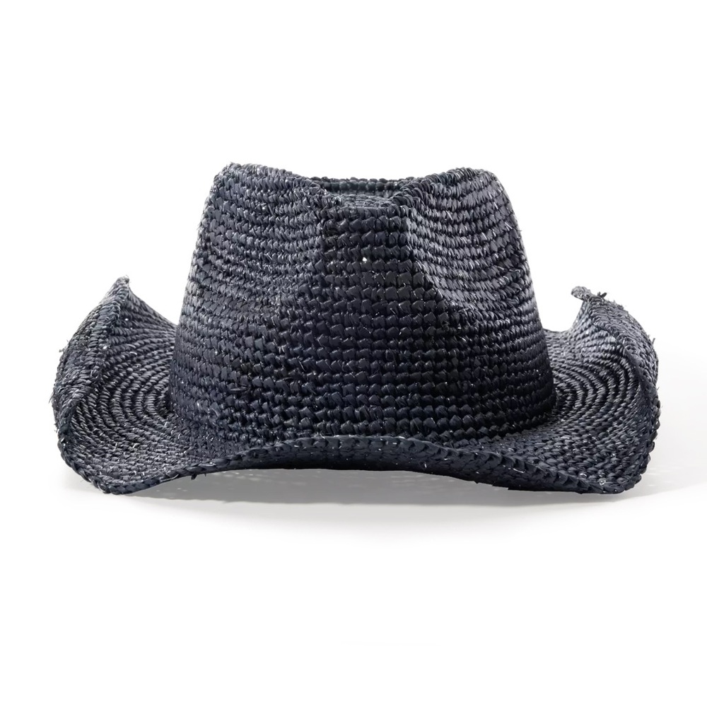 Boston Proper Navy Western Woven Hat, O\S. NWT